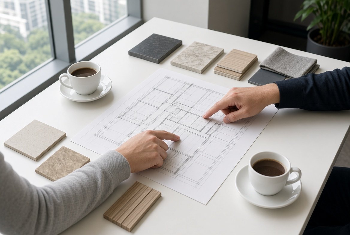 Design consultation with material samples