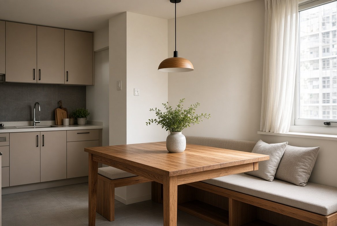 Custom dining table in an HDB flat