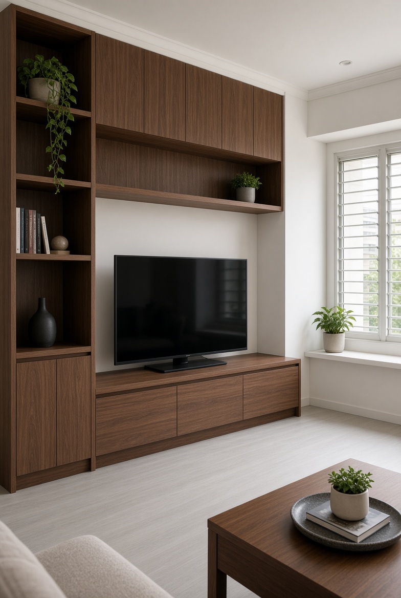 Custom designed living room furniture in a Singapore home