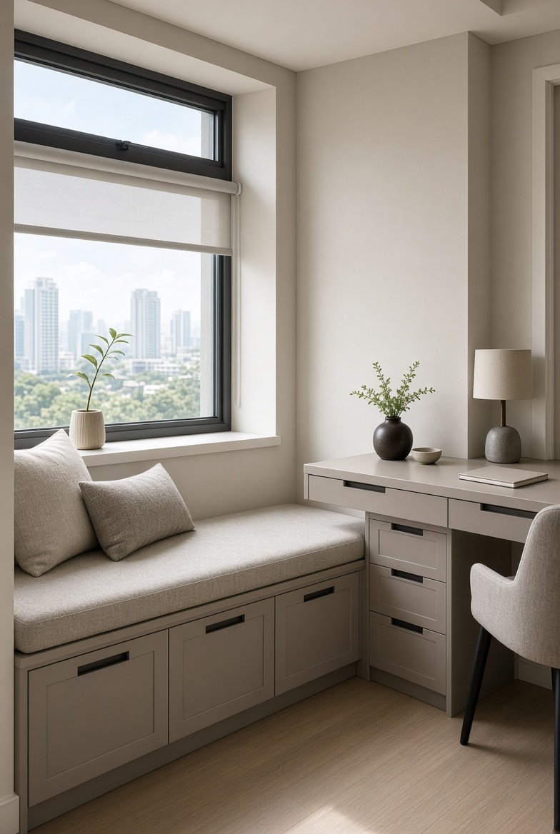 Window seat study nook