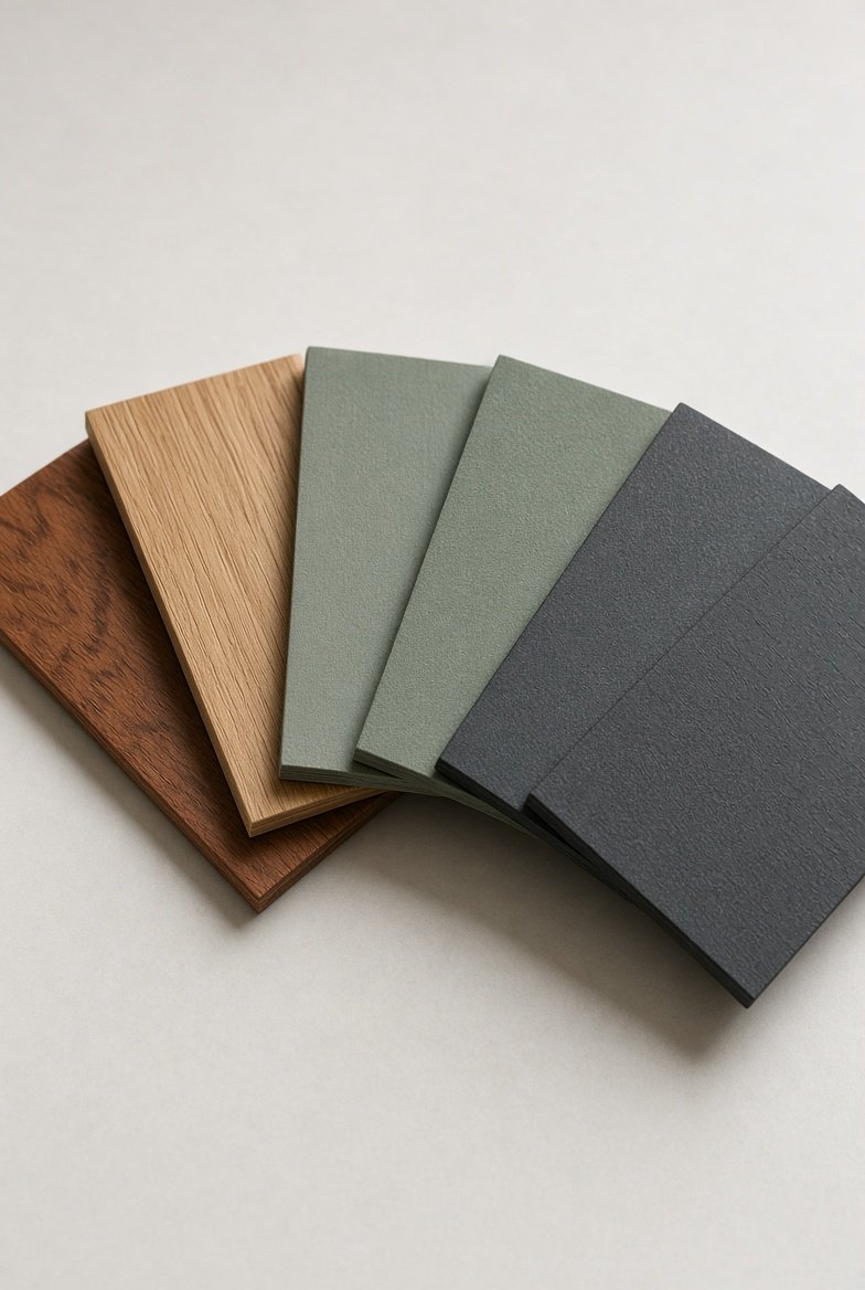Timber veneer and laminate samples