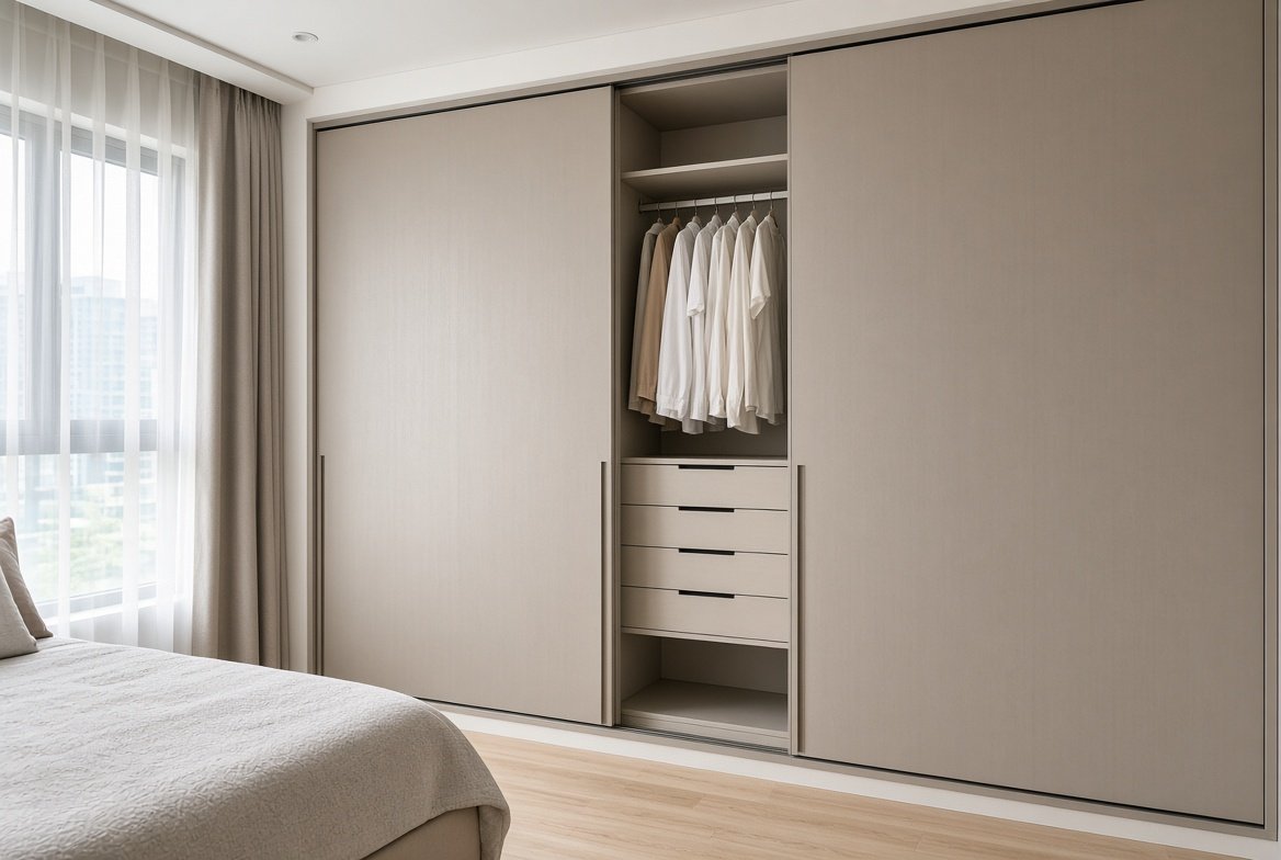 Built-in wardrobe with sliding doors